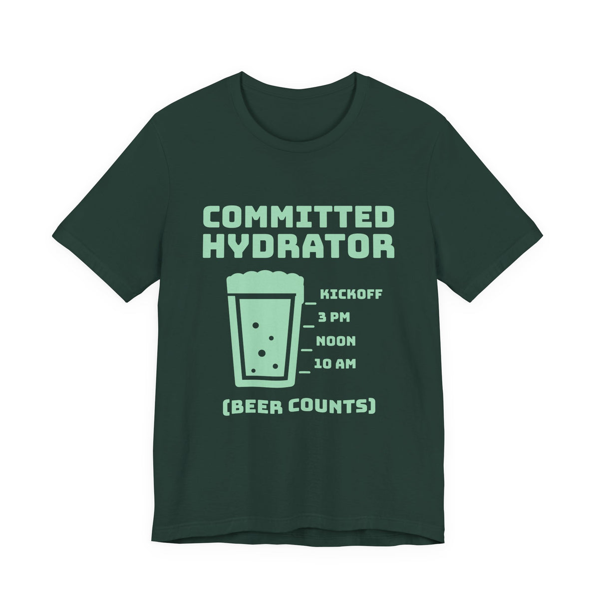 Committed Hydrator (Beer Counts) Tee (Mint Green Ink)