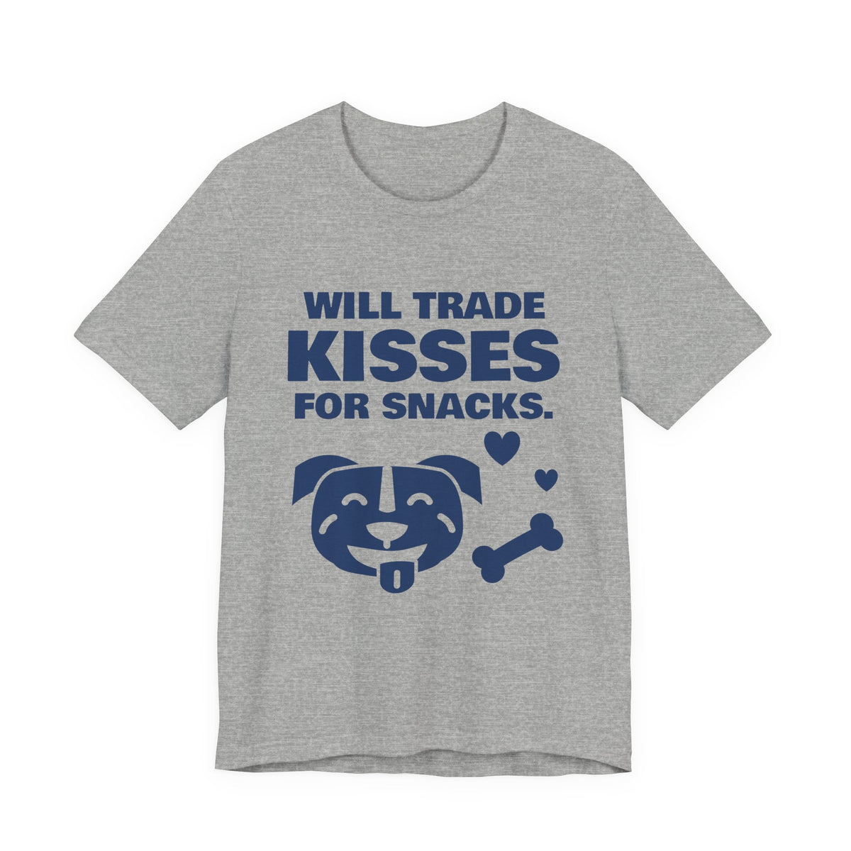 Will Trade Kisses for Snacks Tee (Navy Blue Ink)