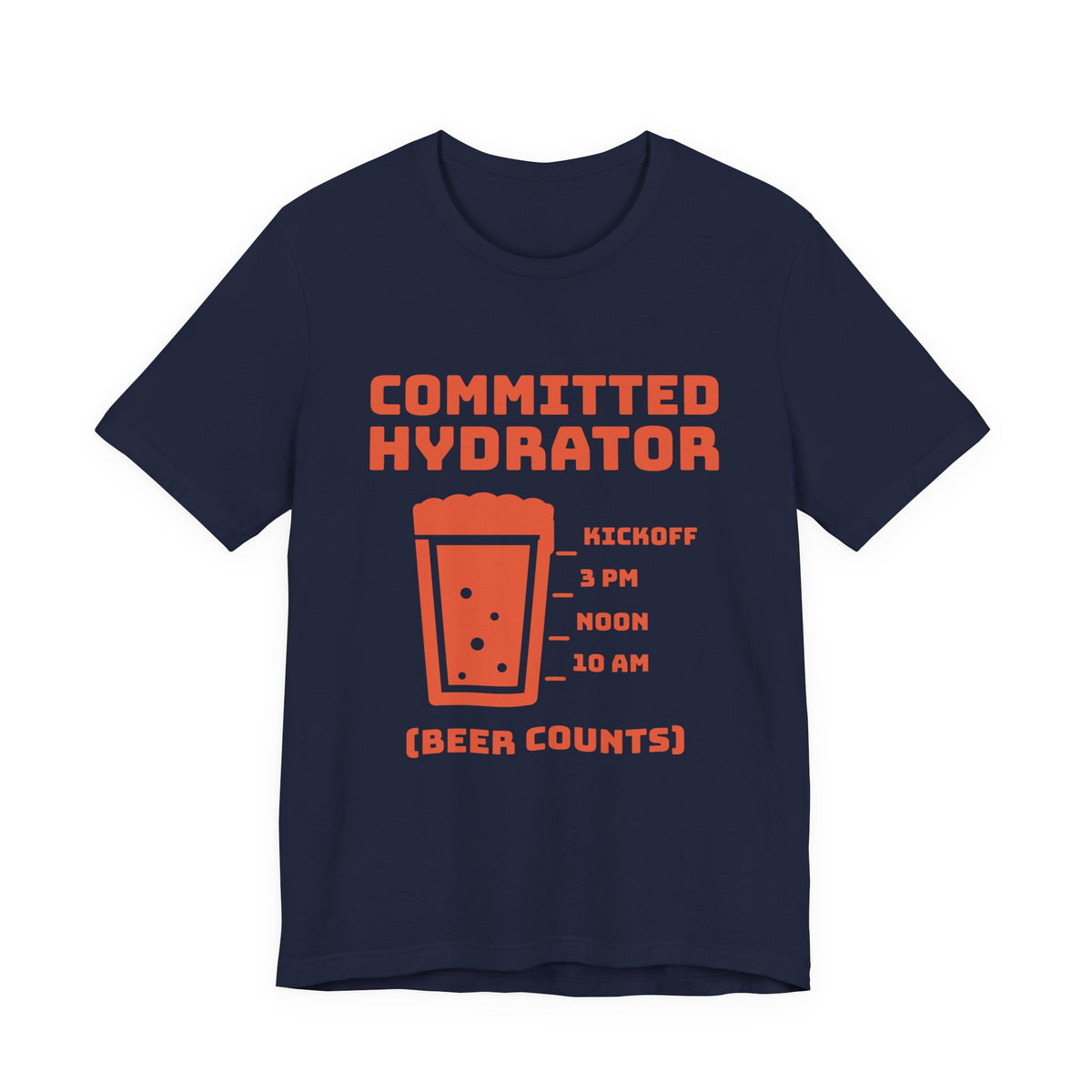Committed Hydrator (Beer Counts) Tee (Orange Ink)