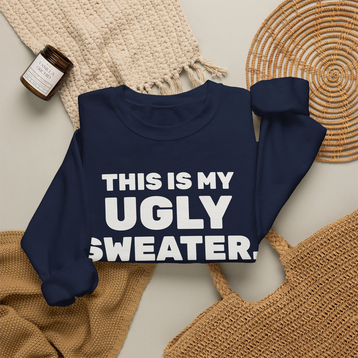 This Is My Ugly Sweater Crewneck Sweatshirt (Dark)
