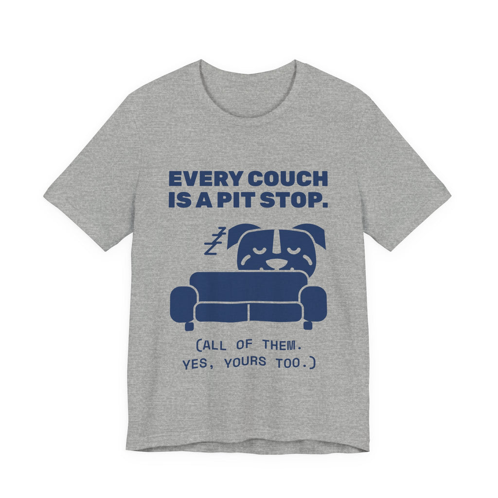 Every Couch Is a Pit Stop Tee (Navy Blue Ink)