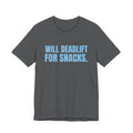Will Deadlift for Snacks Tee (Sky Blue Ink)