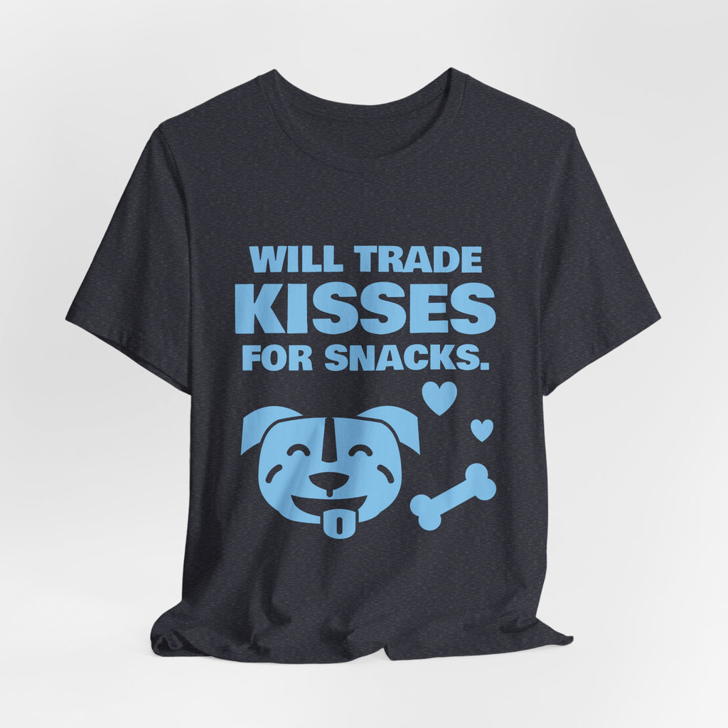 Will Trade Kisses for Snacks Tee (Sky Blue Ink)