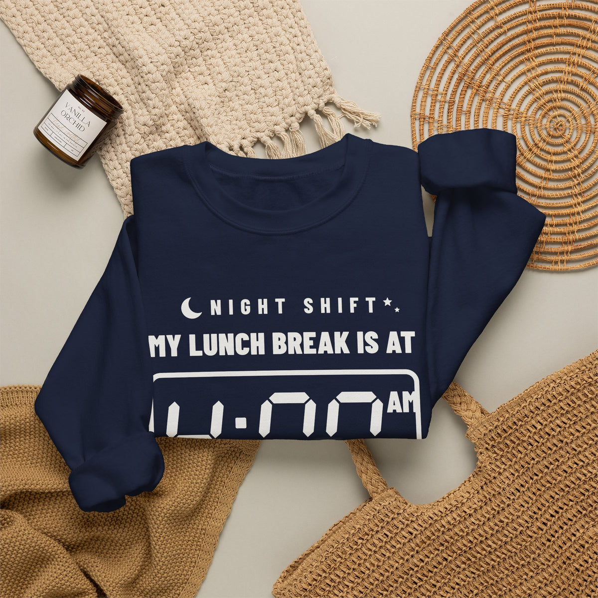 My Lunch Break Is at 4 AM Crewneck Sweatshirt (Dark)