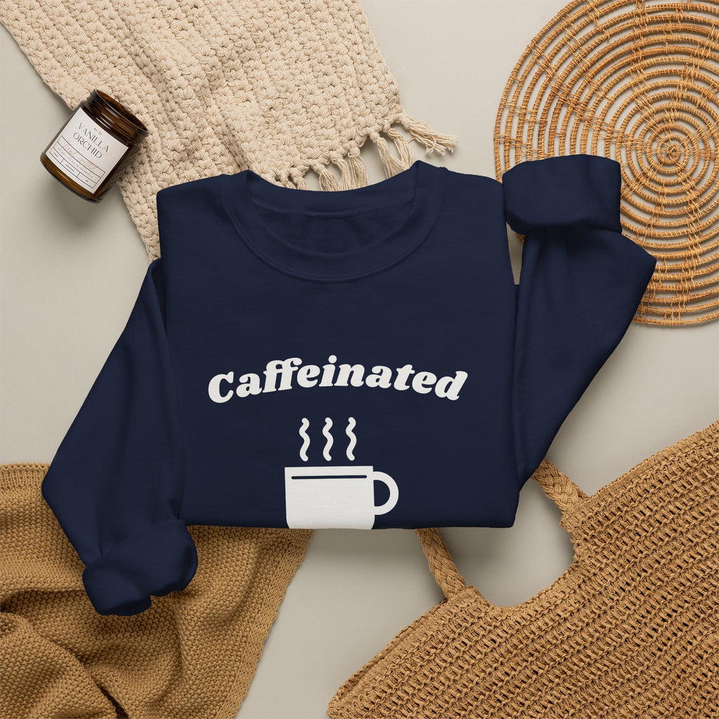 Caffeinated Enough to Be Polite Crewneck Sweatshirt (Dark)