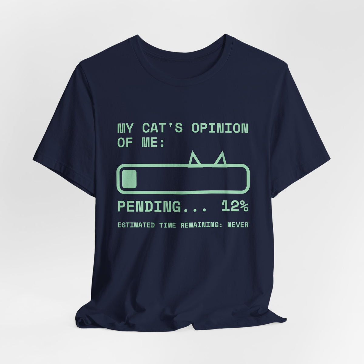 My Cat's Opinion of Me: Pending Tee (Mint Green Ink)