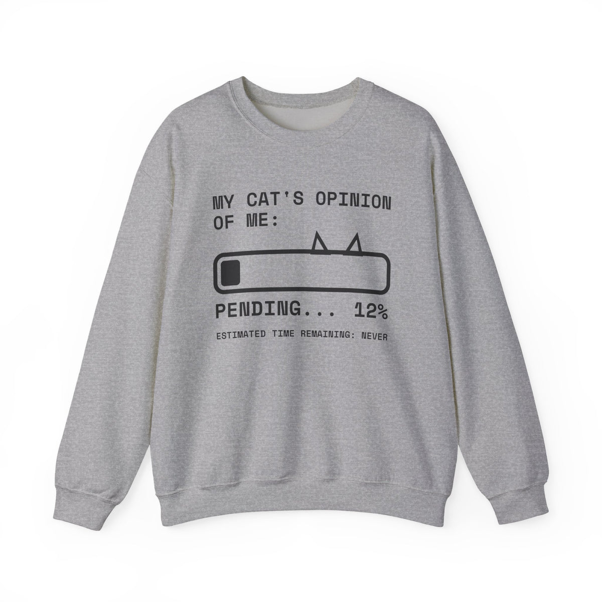 My Cat's Opinion of Me: Pending Crewneck Sweatshirt (Light)