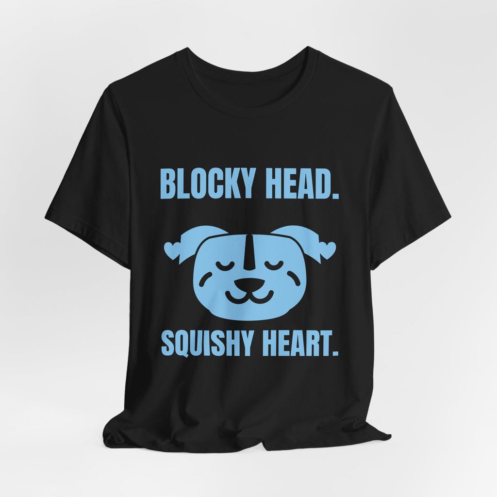 Blocky Head. Squishy Heart Tee (Sky Blue Ink)