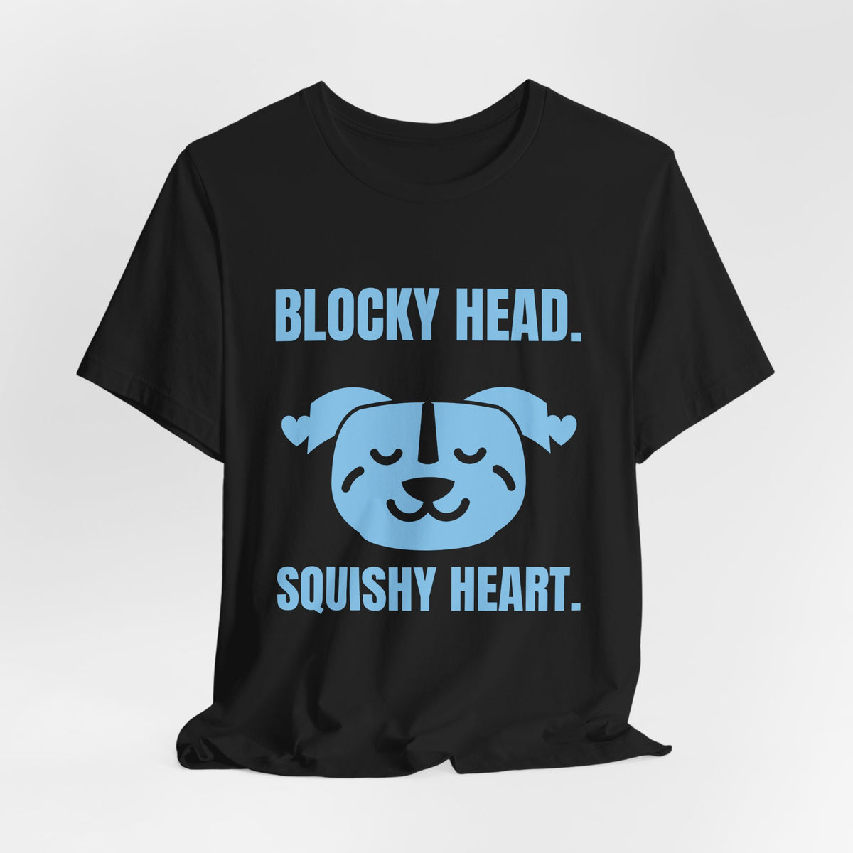 Blocky Head. Squishy Heart Tee (Sky Blue Ink)