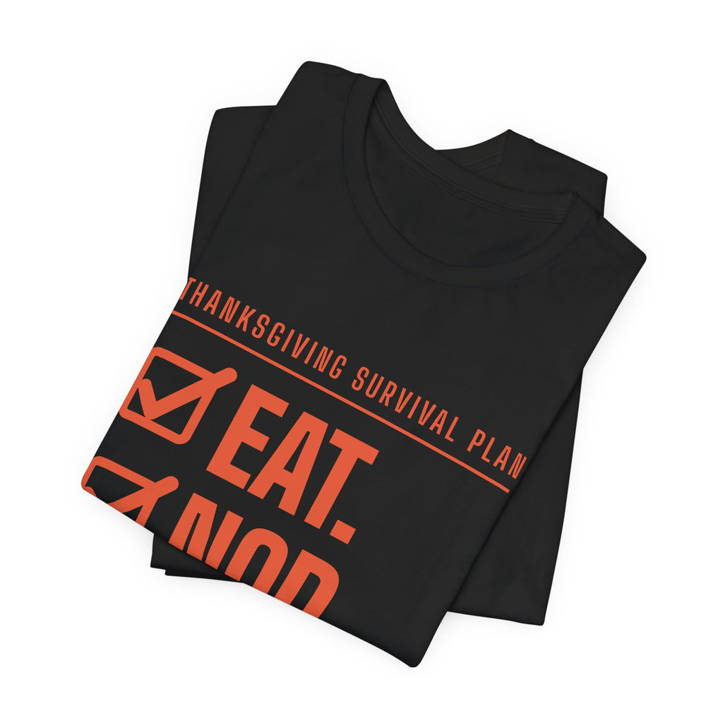 Eat. Nod. Leave. Tee (Orange Ink)