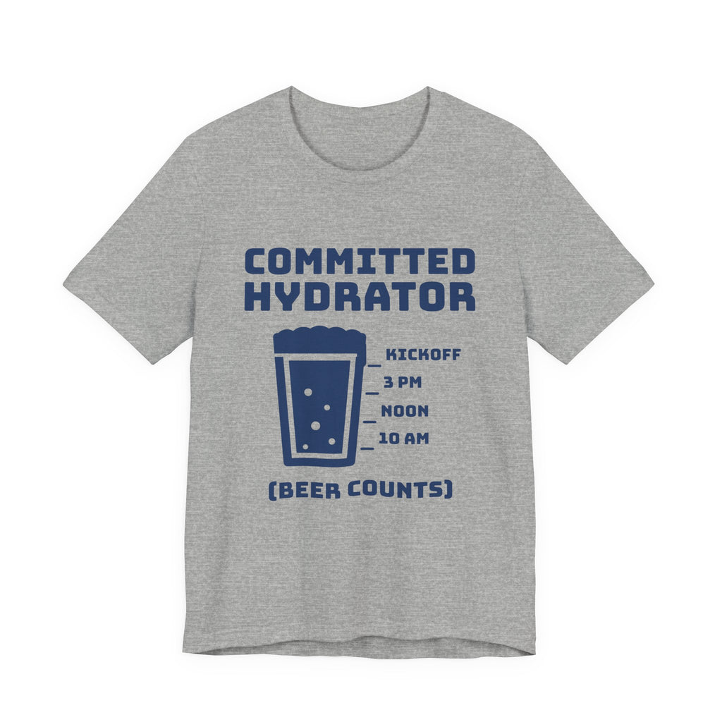Committed Hydrator (Beer Counts) Tee (Navy Blue Ink)