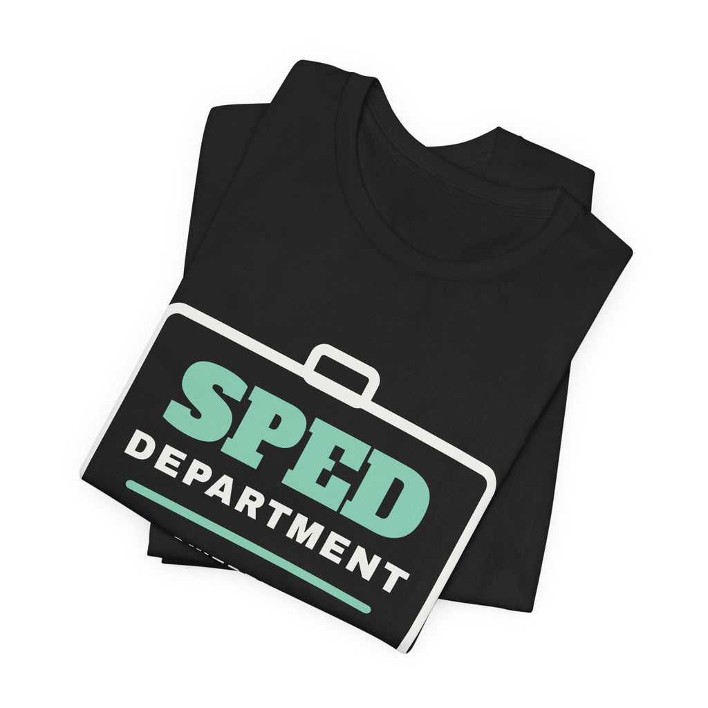 SPED Department: Powered by Coffee & Data Tee (Dark)