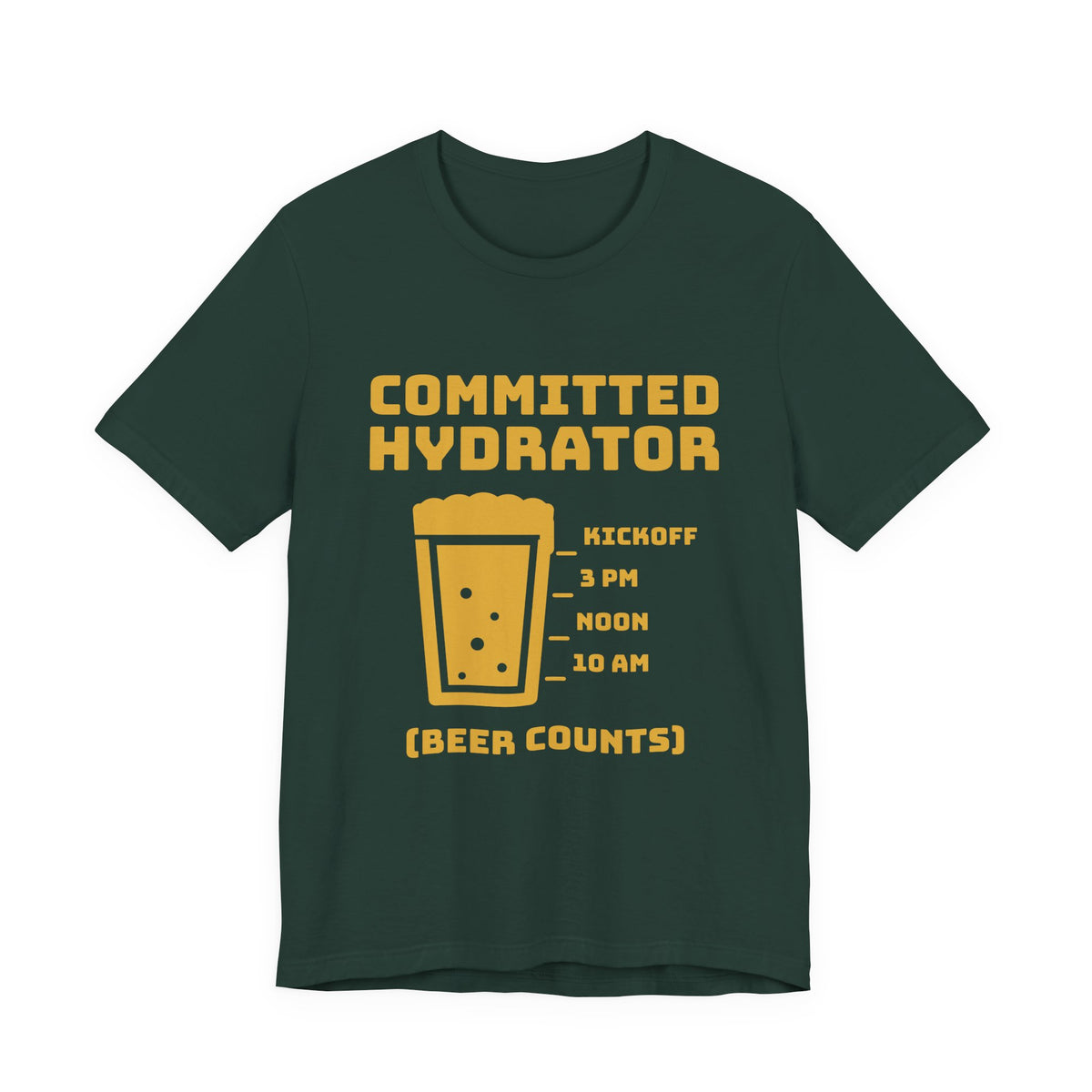 Committed Hydrator (Beer Counts) Tee (Gold Ink)