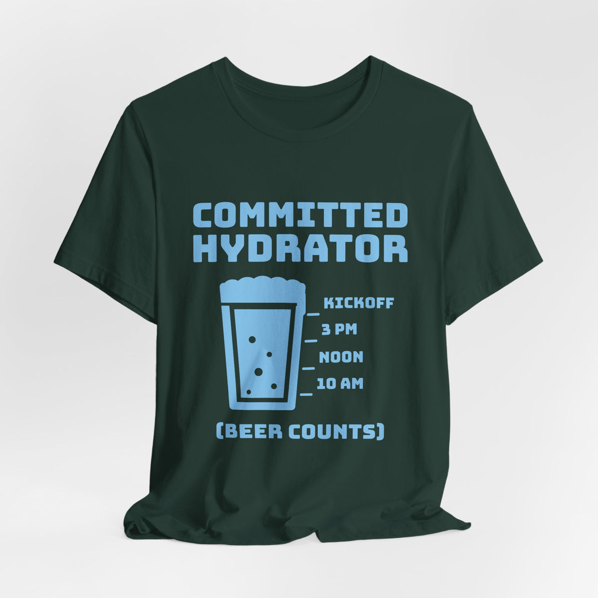 Committed Hydrator (Beer Counts) Tee (Sky Blue Ink)