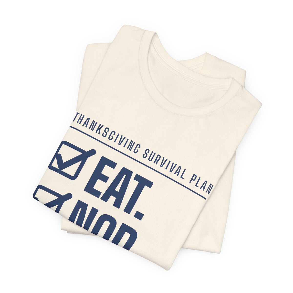 Eat. Nod. Leave. Tee (Navy Blue Ink)