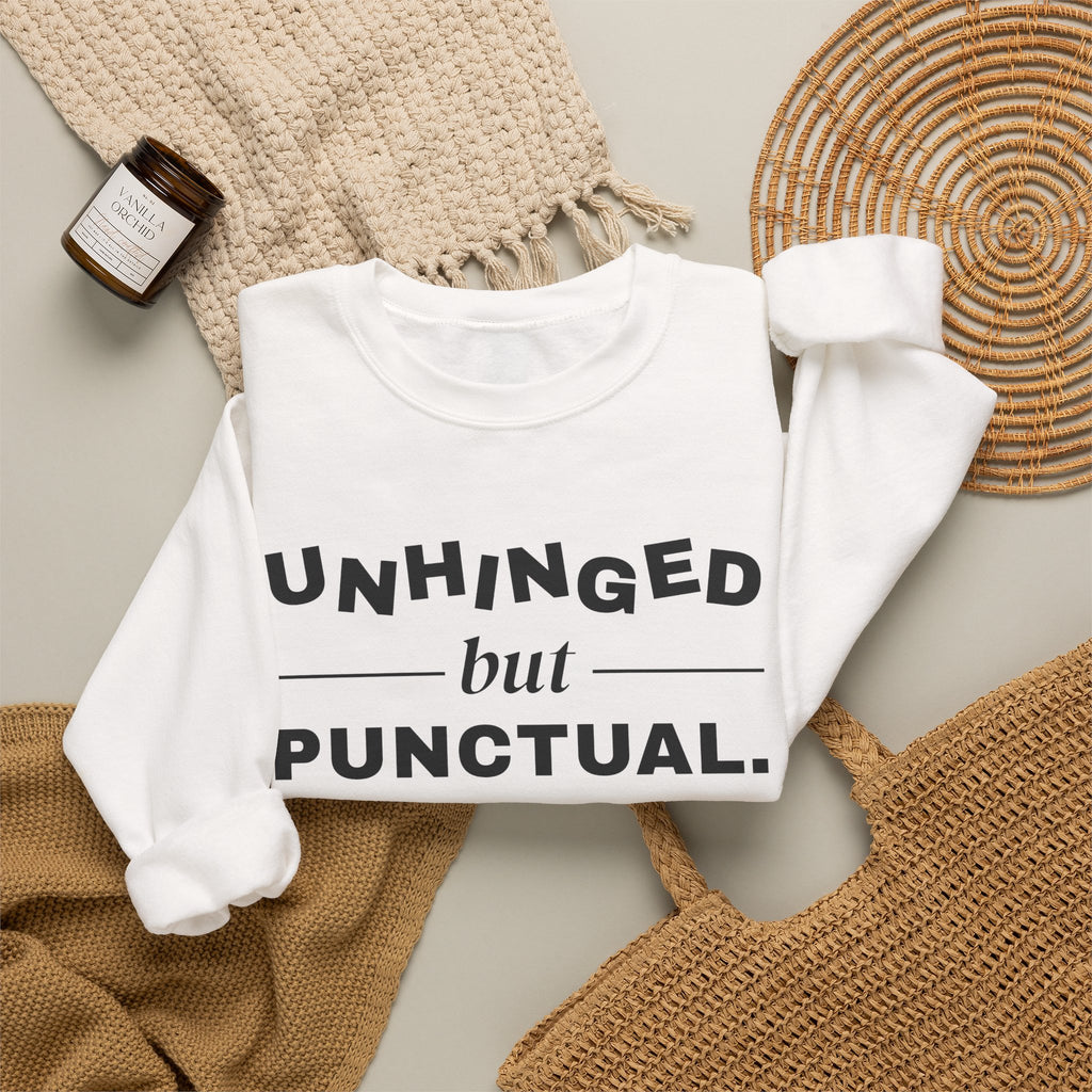 Unhinged but Punctual Crewneck Sweatshirt (Light)