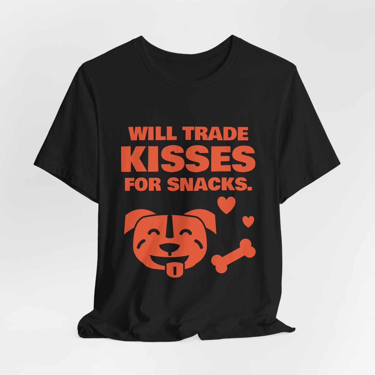 Will Trade Kisses for Snacks Tee (Orange)