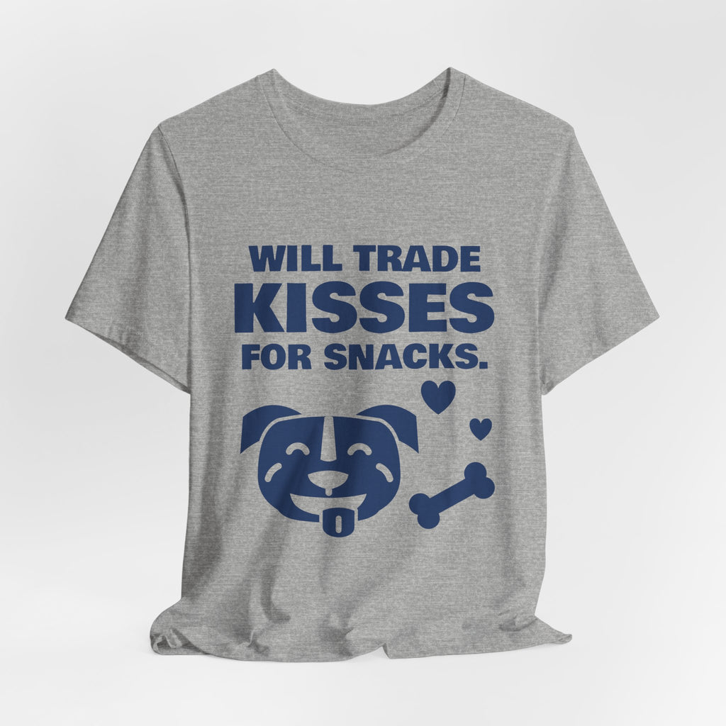 Will Trade Kisses for Snacks Tee (Navy Blue Ink)