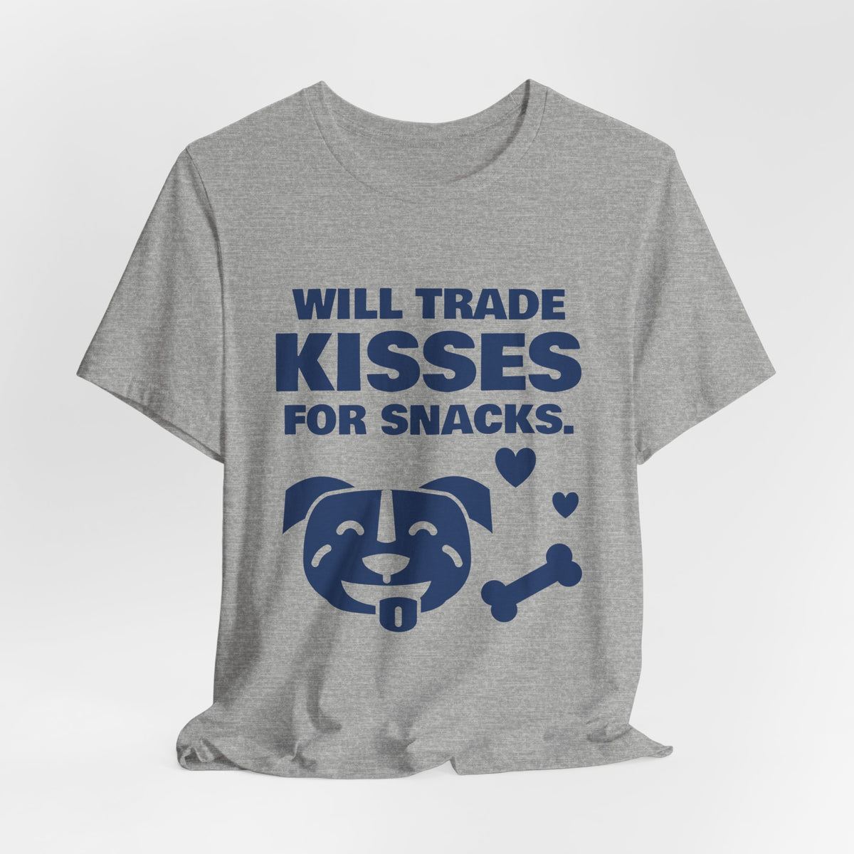Will Trade Kisses for Snacks Tee (Navy Blue Ink)