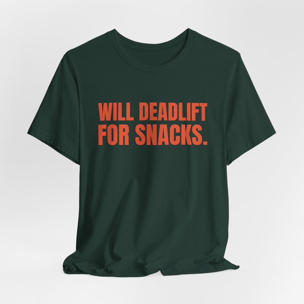 Will Deadlift for Snacks Tee (Orange)
