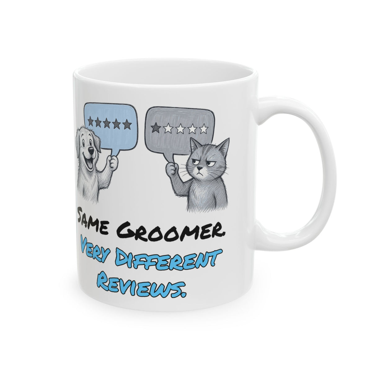 Same Groomer. Very Different Reviews. Mug