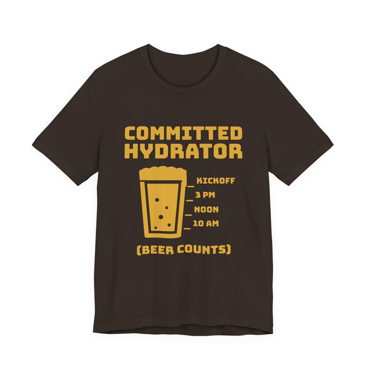 Committed Hydrator (Beer Counts) Tee (Gold Ink)