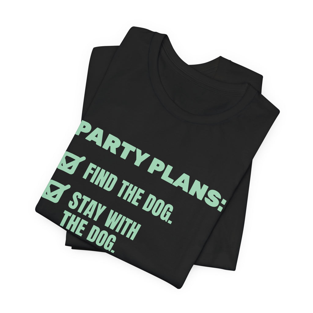 Party Plans: Find the Dog Tee (Mint Green Ink)
