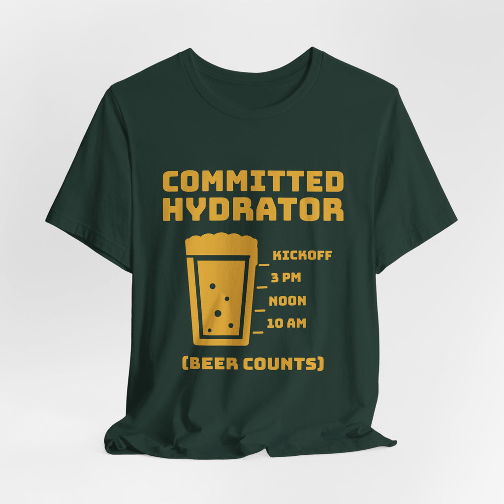 Committed Hydrator (Beer Counts) Tee (Gold Ink)