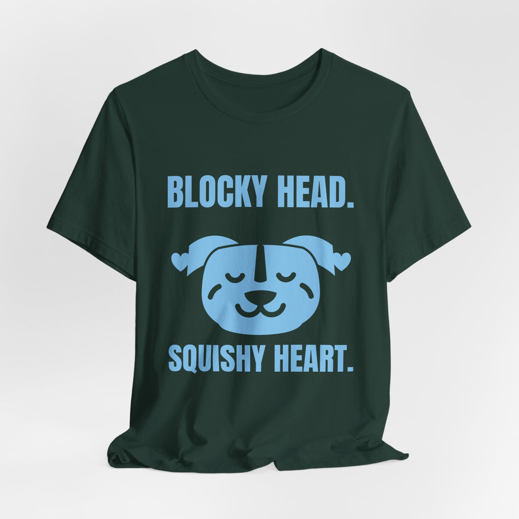 Blocky Head. Squishy Heart Tee (Sky Blue Ink)