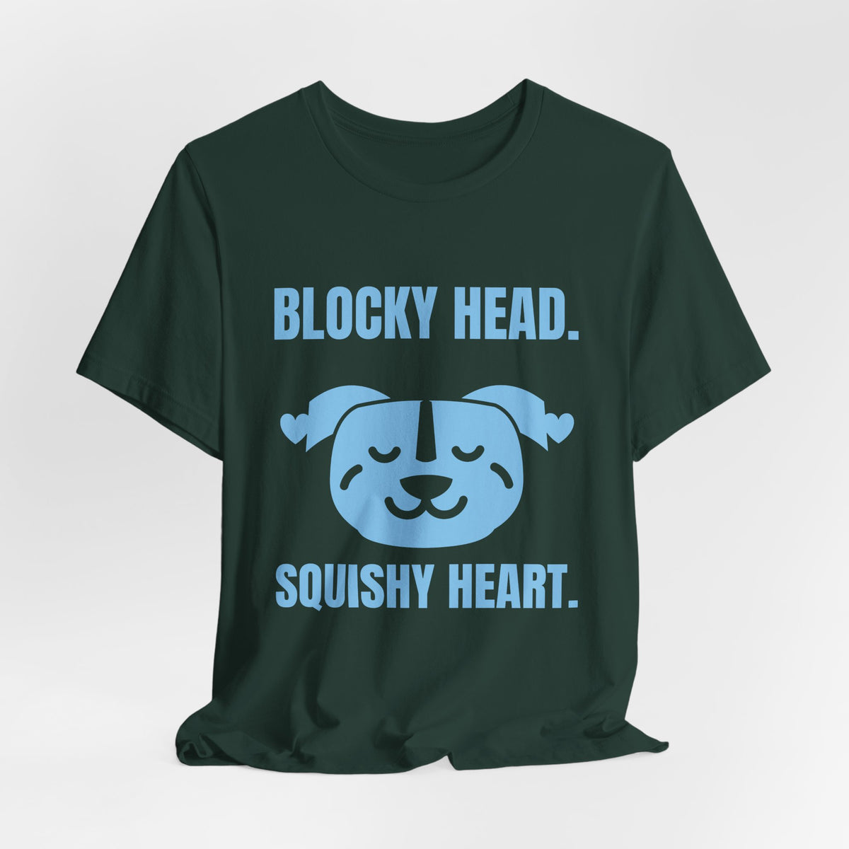 Blocky Head. Squishy Heart Tee (Sky Blue Ink)