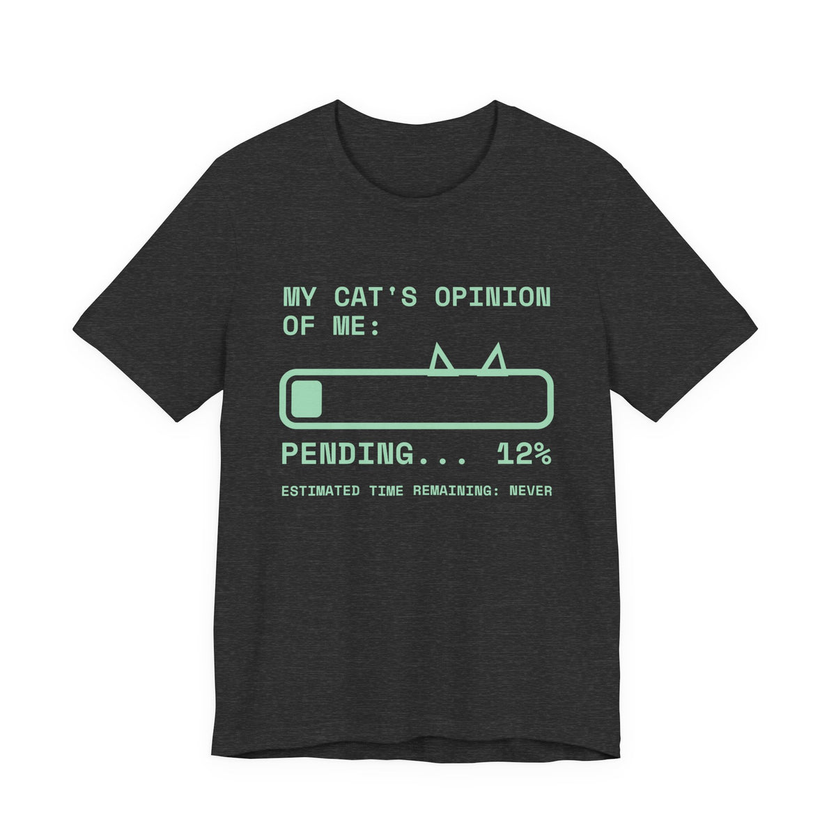 My Cat's Opinion of Me: Pending Tee (Mint Green Ink)