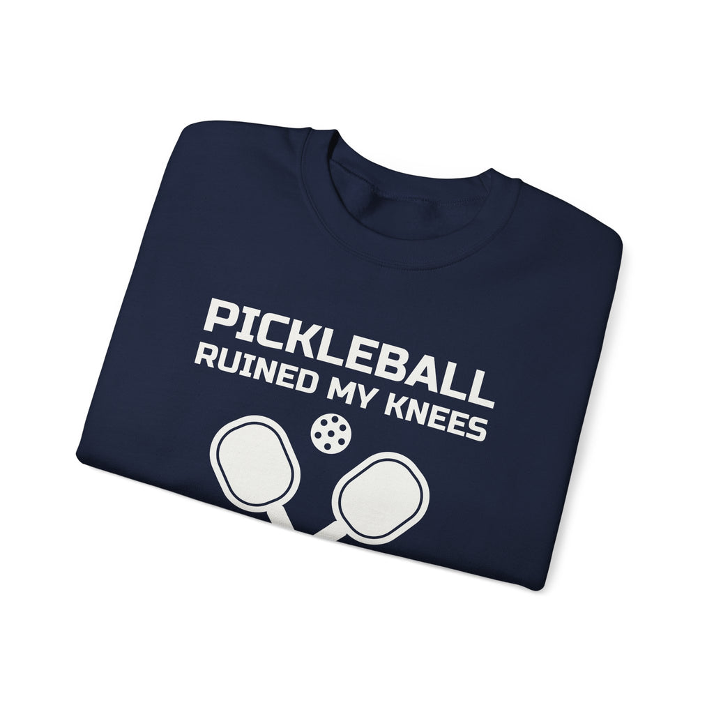 Pickleball Ruined My Knees and I'd Do It Again Crewneck Sweatshirt (Dark)