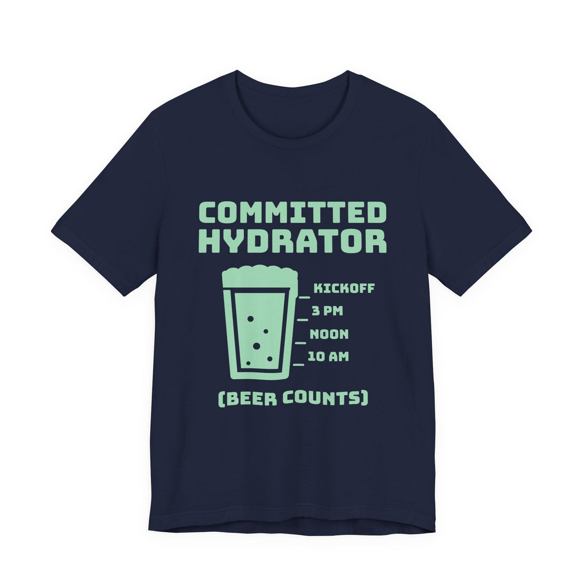 Committed Hydrator (Beer Counts) Tee (Mint Green Ink)