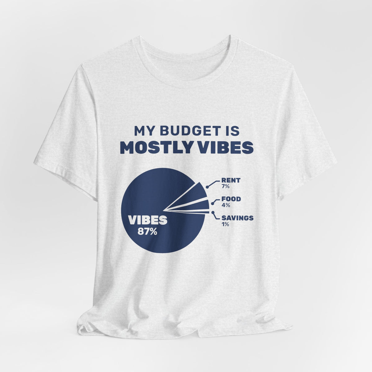 My Budget Is Mostly Vibes Tee (Navy Blue Ink)