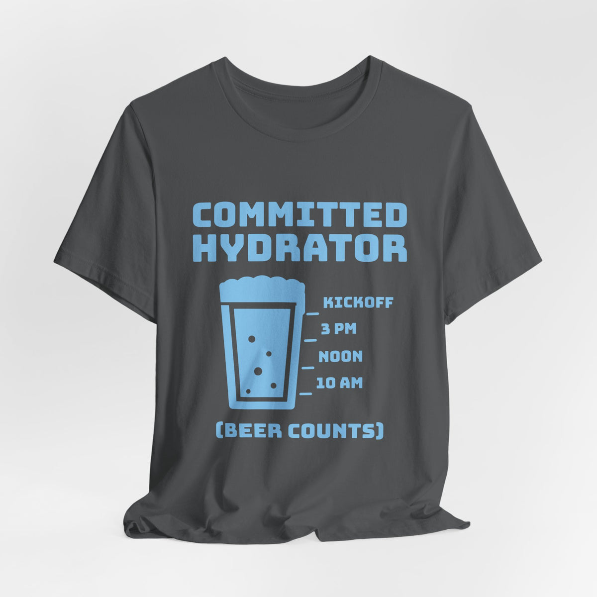 Committed Hydrator (Beer Counts) Tee (Sky Blue Ink)