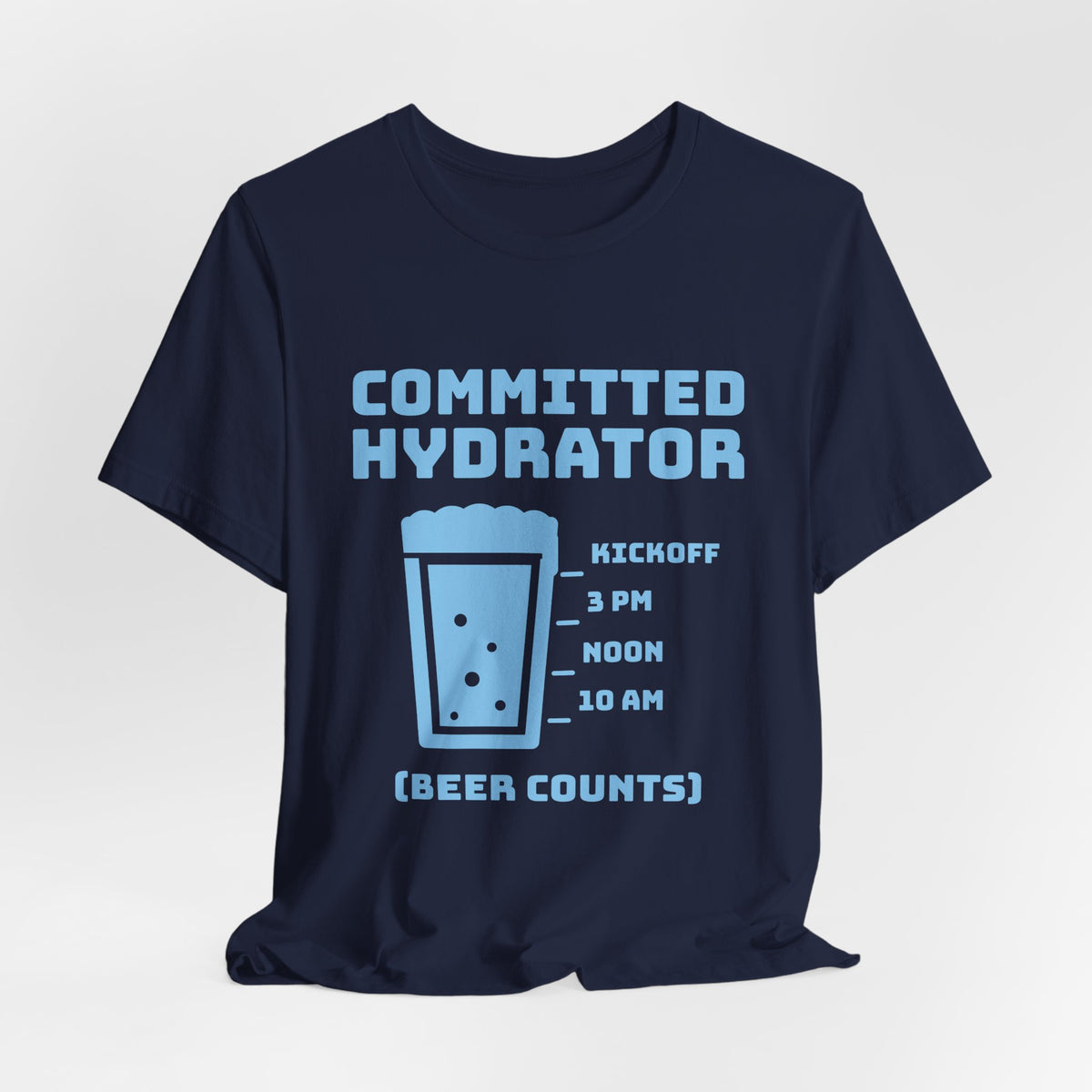 Committed Hydrator (Beer Counts) Tee (Sky Blue Ink)