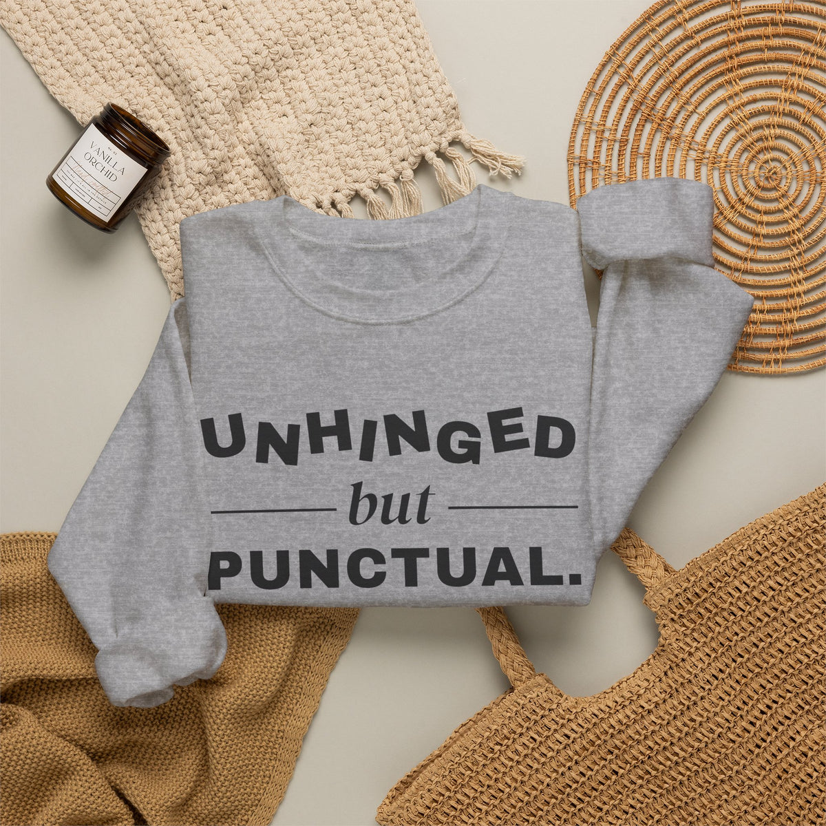 Unhinged but Punctual Crewneck Sweatshirt (Light)