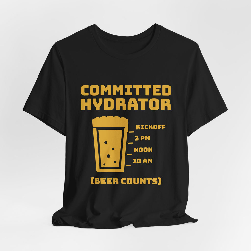 Committed Hydrator (Beer Counts) Tee (Gold Ink)