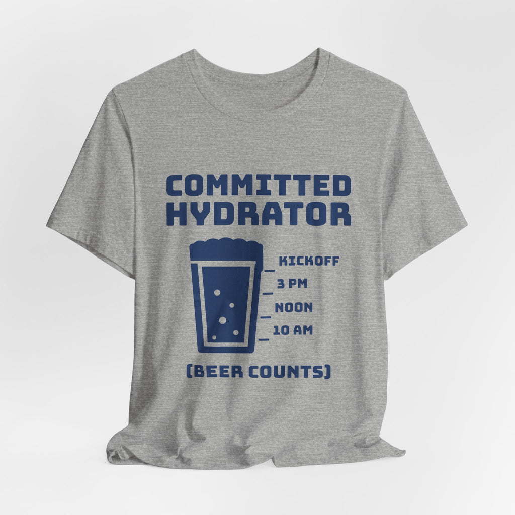 Committed Hydrator (Beer Counts) Tee (Navy Blue Ink)