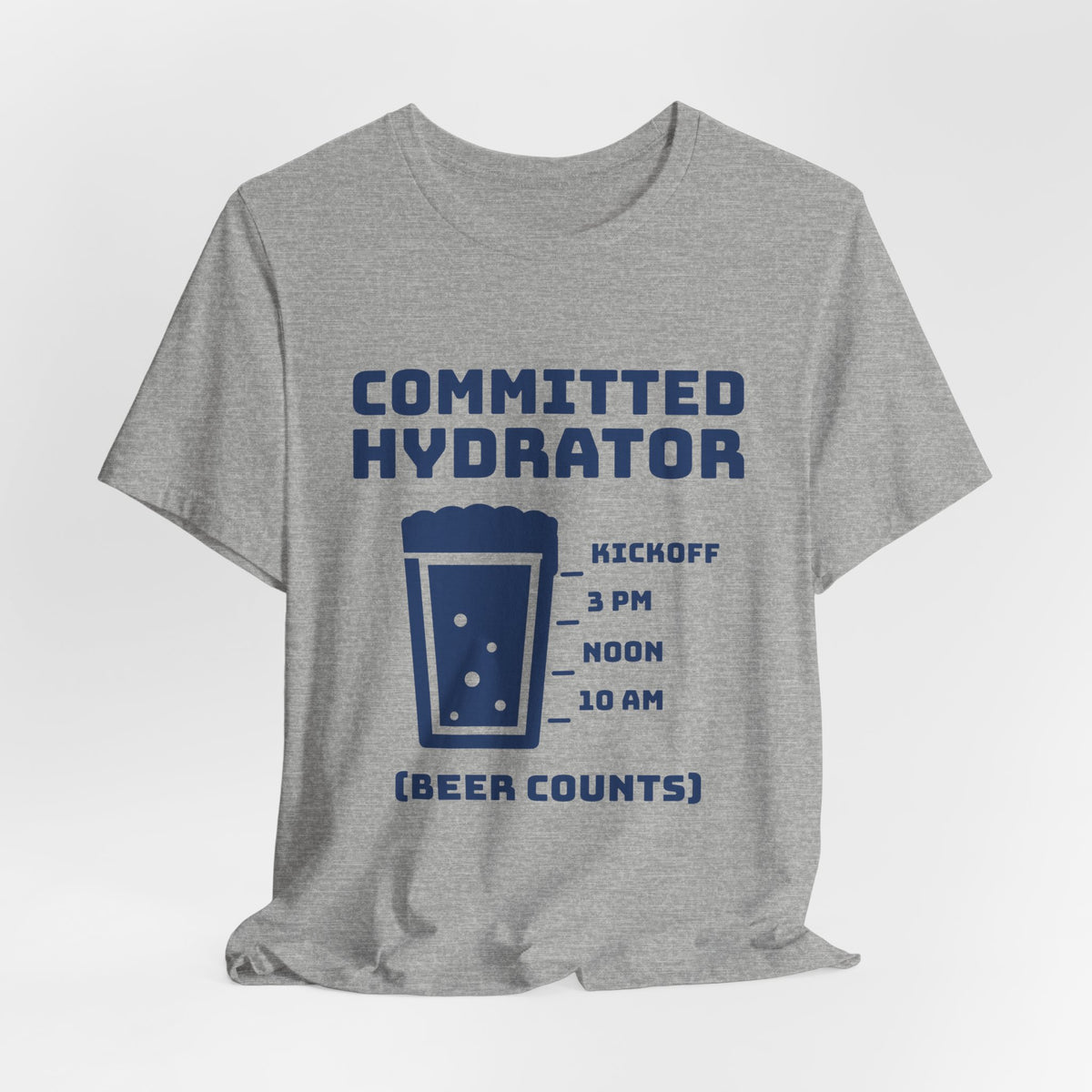 Committed Hydrator (Beer Counts) Tee (Navy Blue Ink)