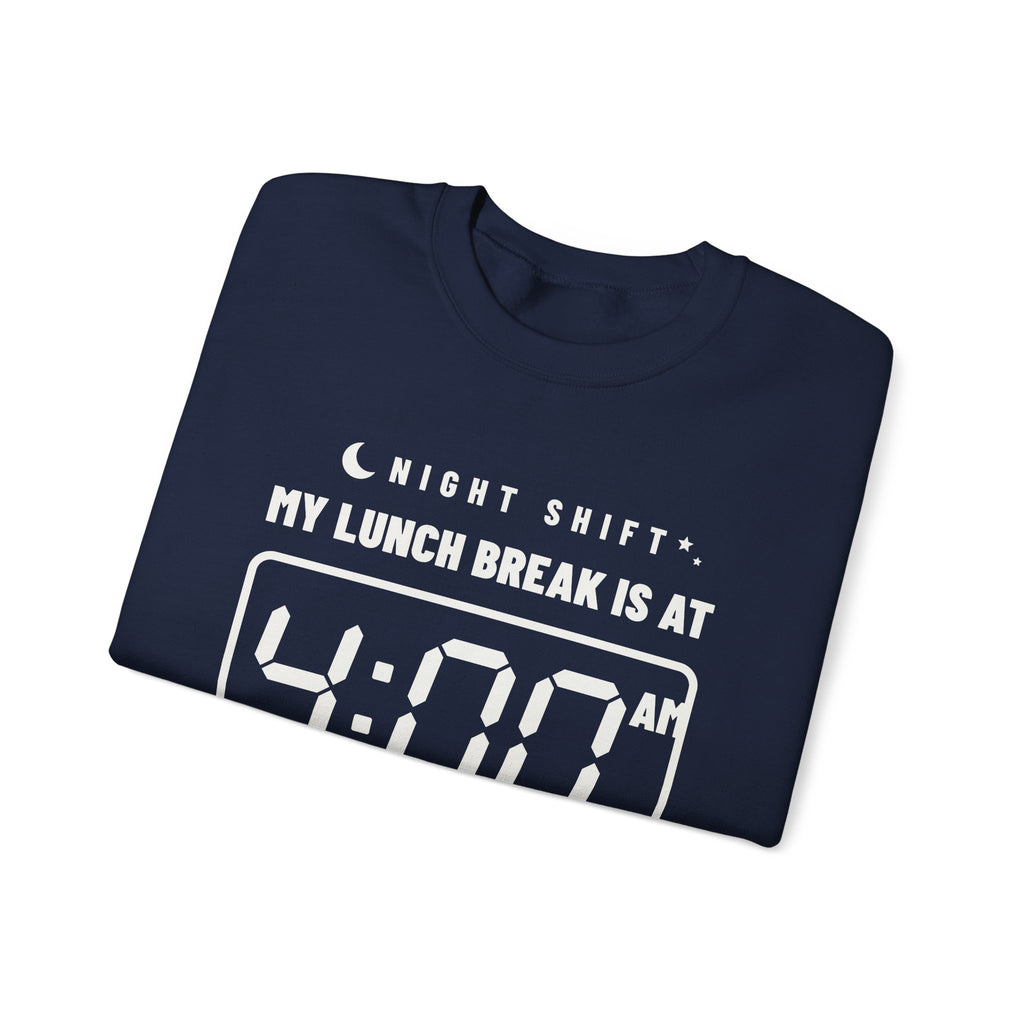 My Lunch Break Is at 4 AM Crewneck Sweatshirt (Dark)