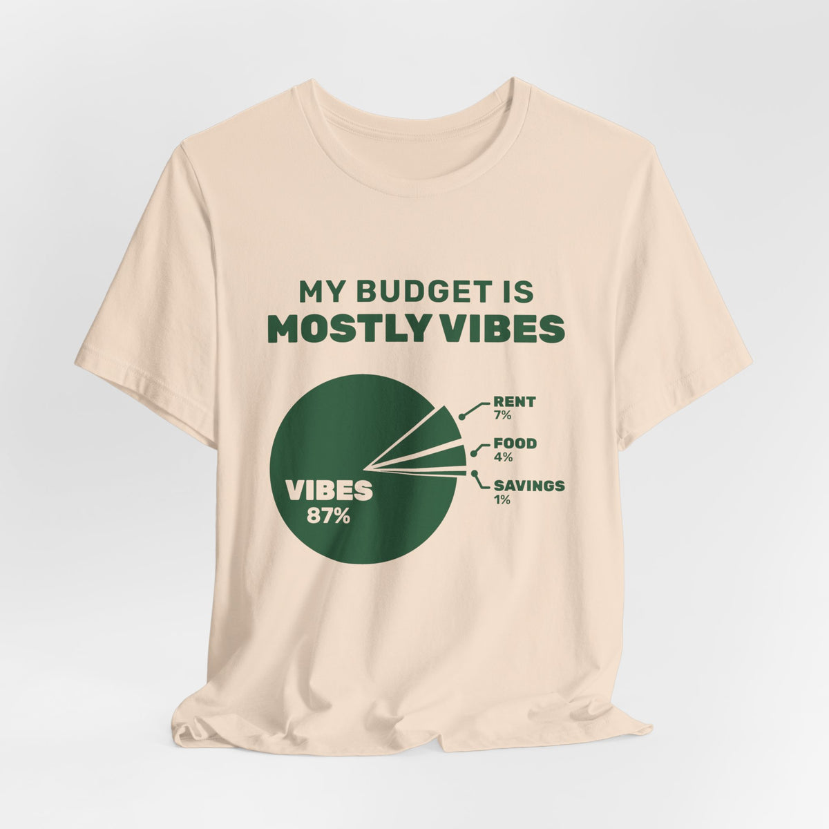 My Budget Is Mostly Vibes Tee (Forest Green Ink)