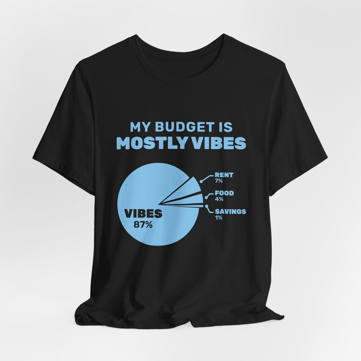 My Budget Is Mostly Vibes Tee (Sky Blue Ink)