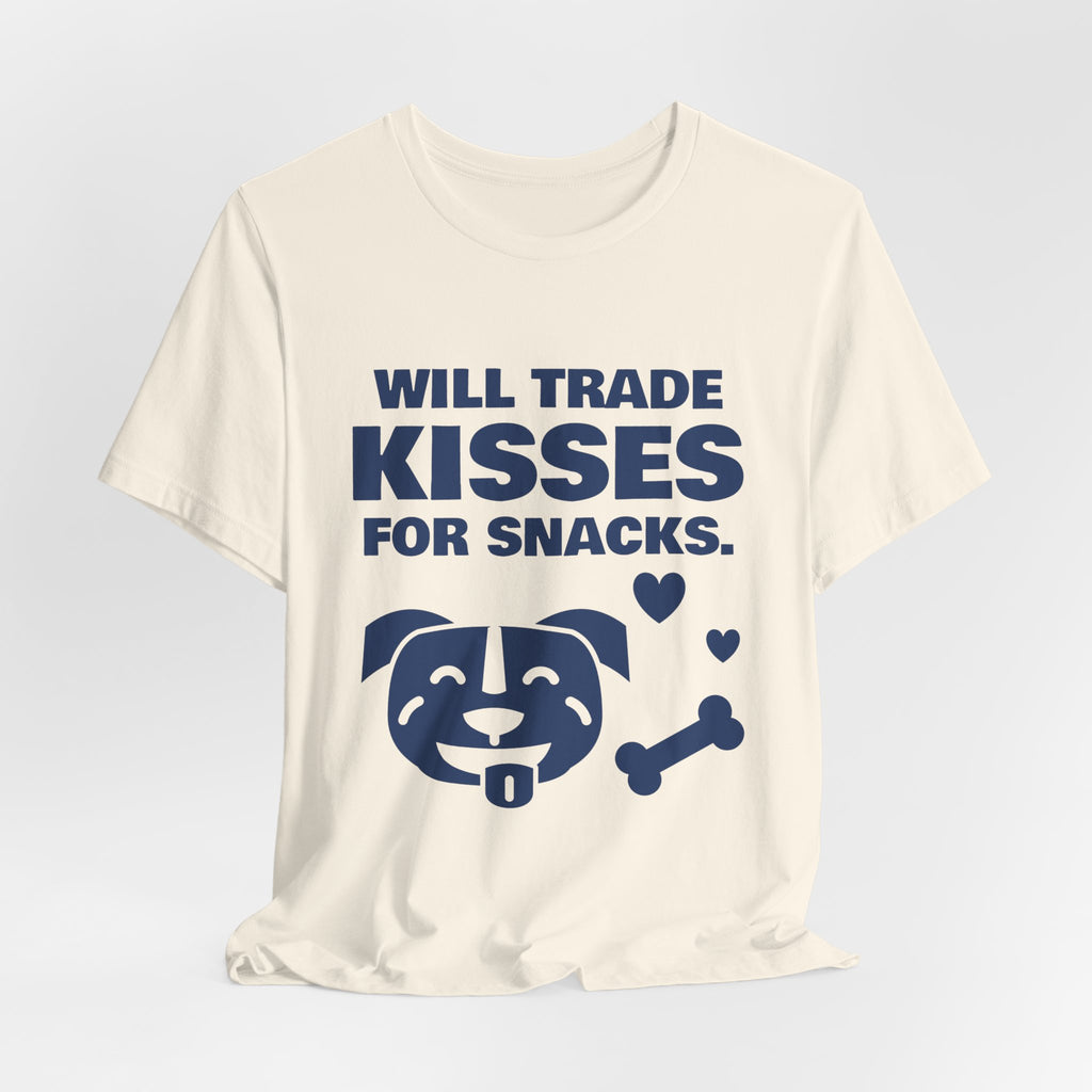 Will Trade Kisses for Snacks Tee (Navy Blue Ink)