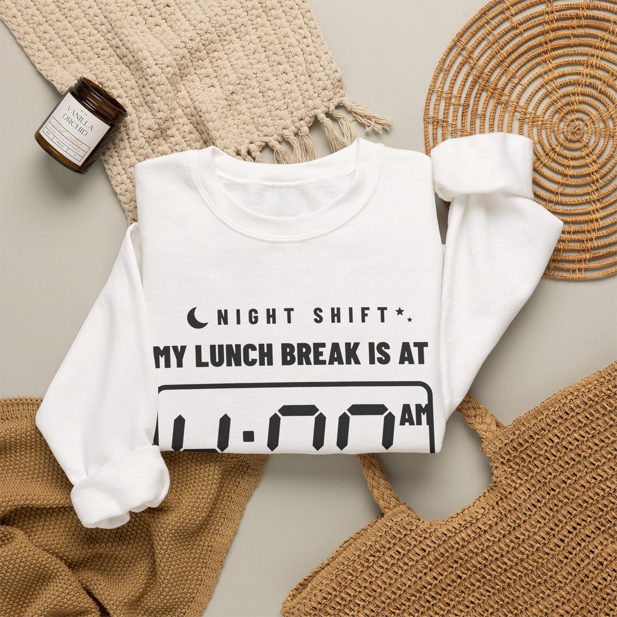 My Lunch Break Is at 4 AM Crewneck Sweatshirt (Light)