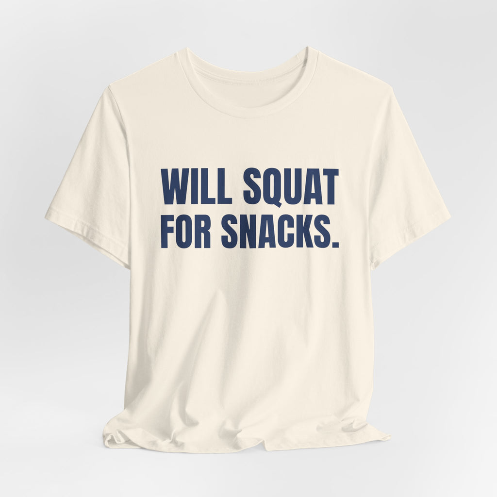 Will Squat for Snacks Tee (Navy Blue Ink)