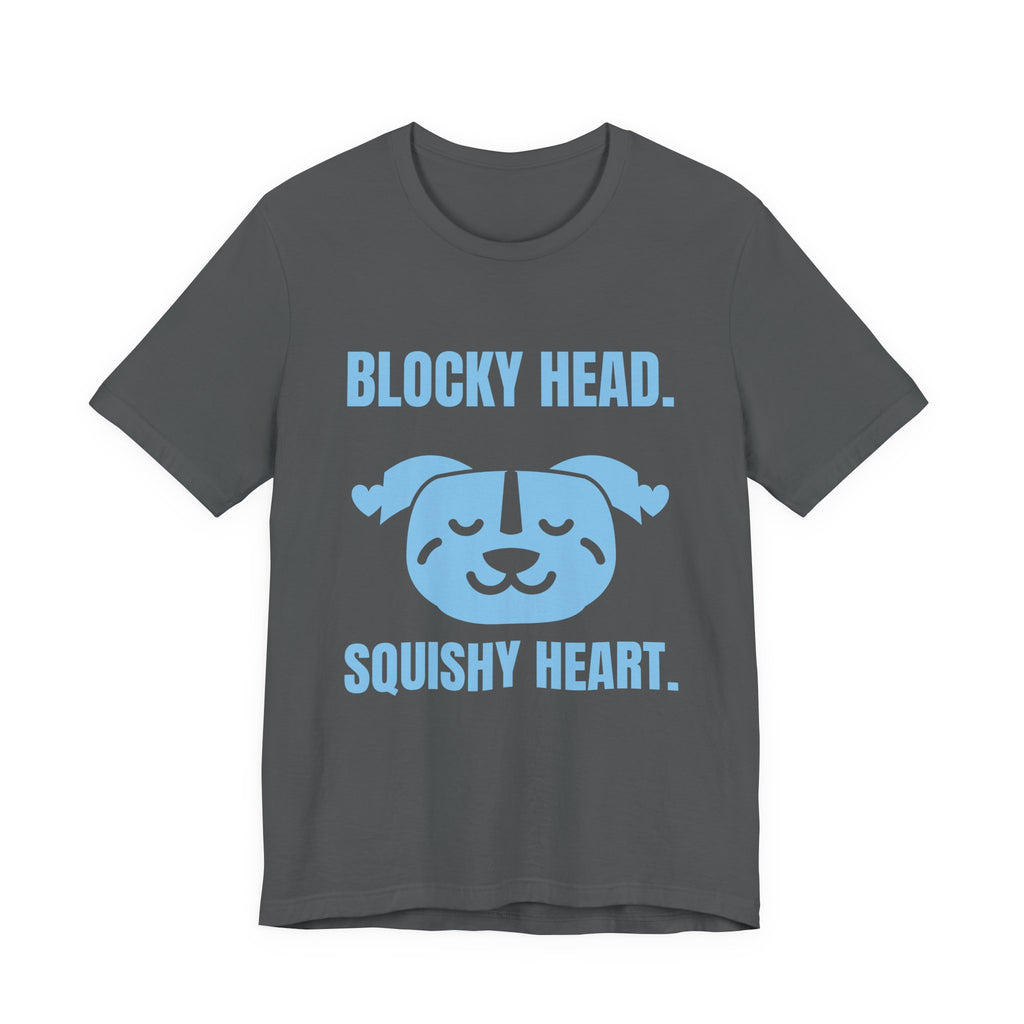 Blocky Head. Squishy Heart Tee (Sky Blue Ink)