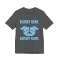 Blocky Head. Squishy Heart Tee (Sky Blue Ink)