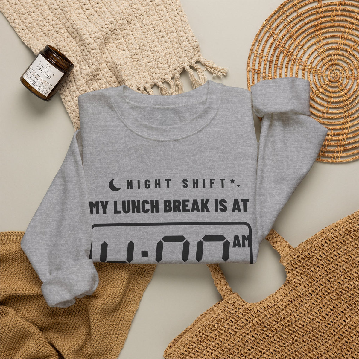 My Lunch Break Is at 4 AM Crewneck Sweatshirt (Light)