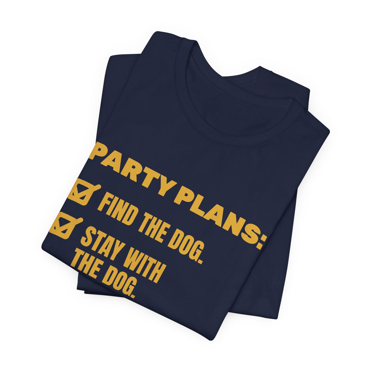 Party Plans: Find the Dog Tee (Gold)